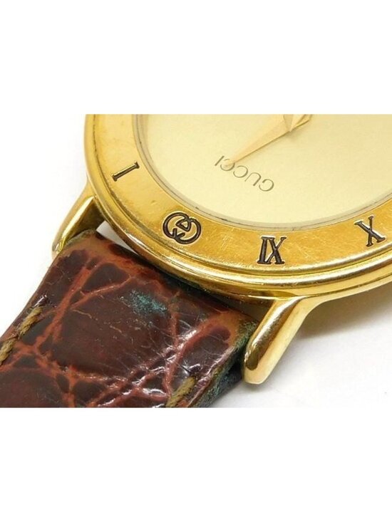 Gucci Antique Watch Leather Gold main image 4